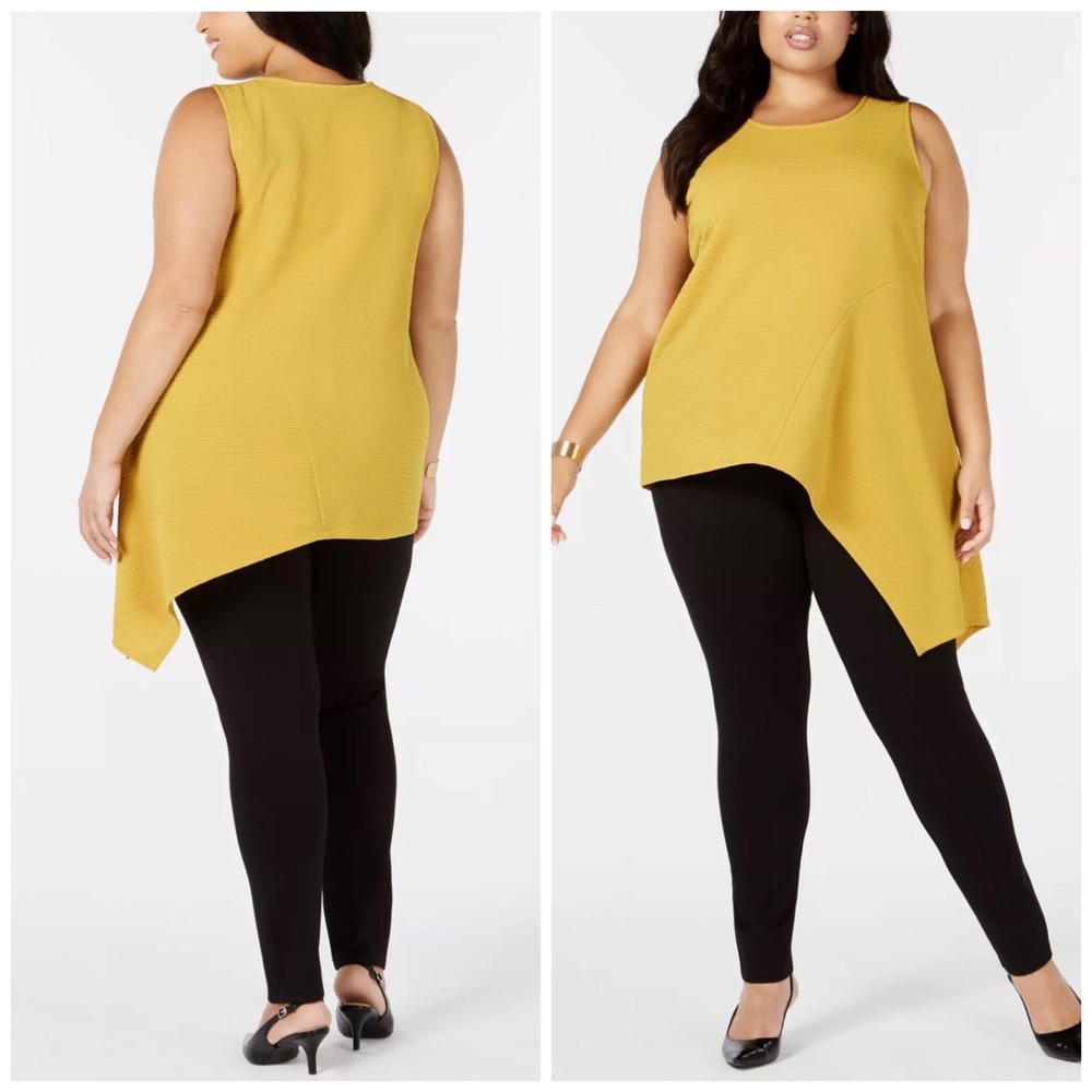 Only Size 2X Left! Alfani Golden Yellow Asymmetrical Tank Top Plus Size
